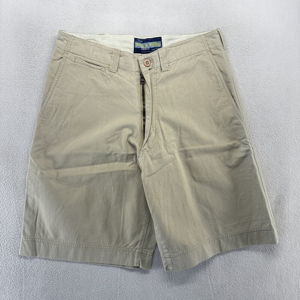 Vintage Free Ride Shorts men's 34 Beige Tan Baggy Khaki Skater Grunge Y2k 11 in